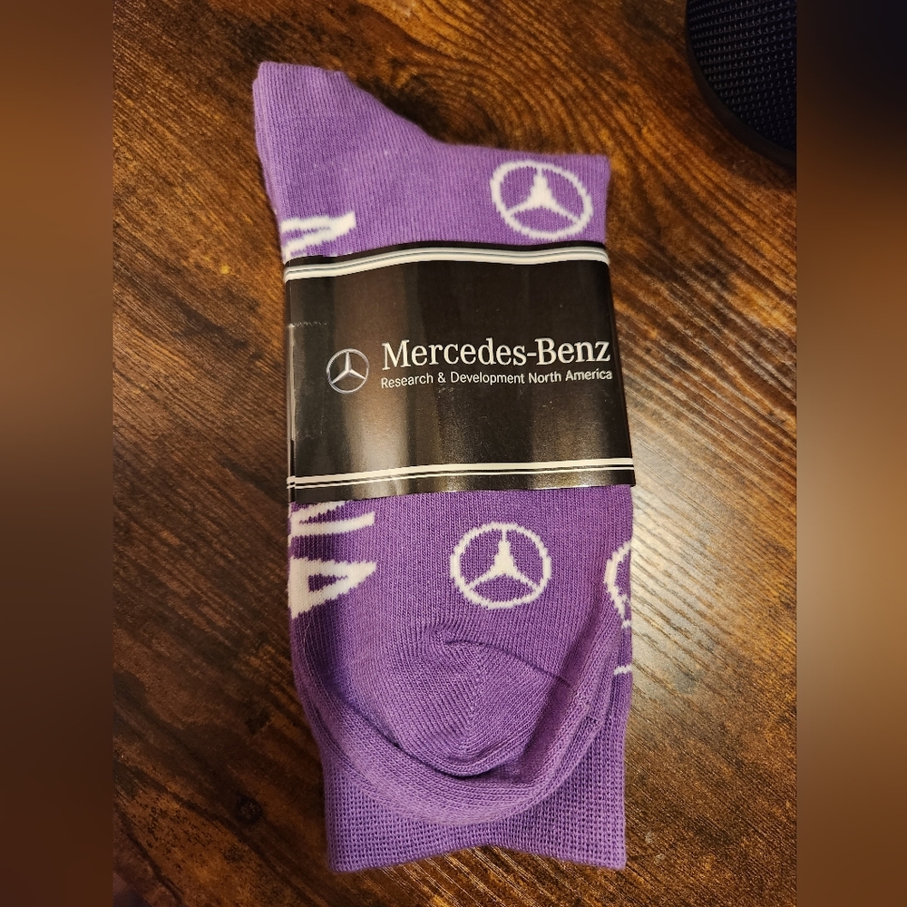 Mercedes Benz purple socks